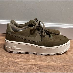 Platform Army Green Nike Air Forces